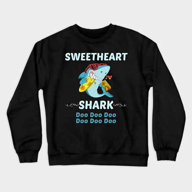 Family Shark 1 SWEETHEART Crewneck Sweatshirt by blakelan128